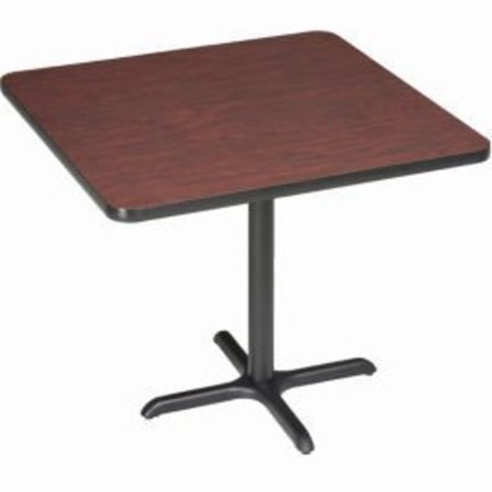 NATIONAL PUBLIC SEATING Interion® 36" Square Bar Height Restaurant Table, Mahogany 695808MH